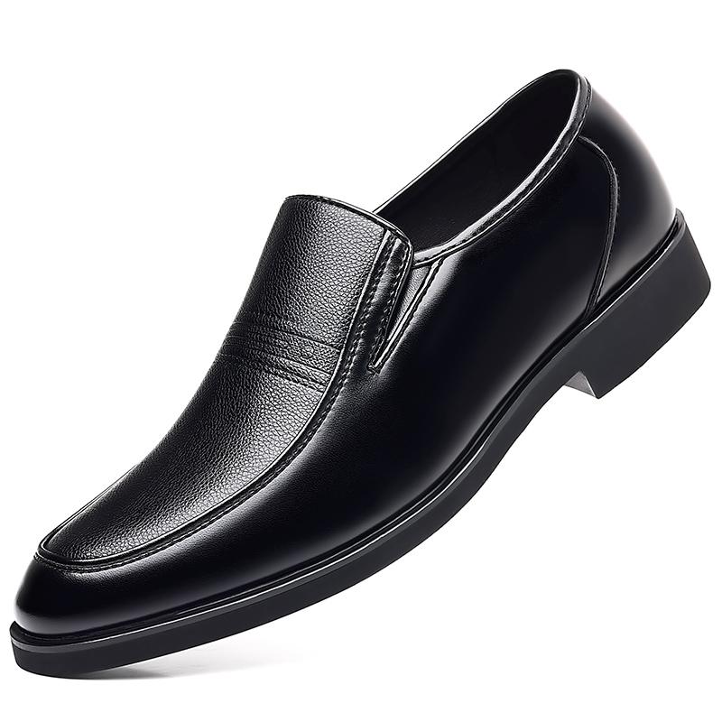 

Plus Size 4.5-14.5 Men Wedding Genuine Leather Business Formal Men s Dress Shoes Loafers Black Casual Youth British Style Shoes 4.5