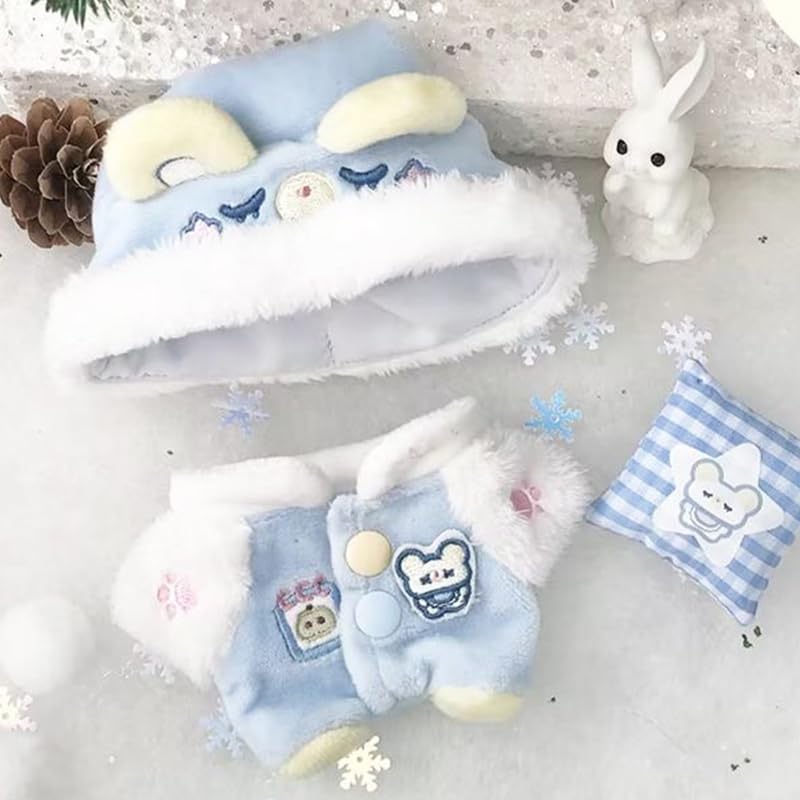 Fluffy Bear Ear Pajamas for Plush Toys (10cm) [Saxe] Plush Clothing, Nuikatsu, Plush Toys [Item]