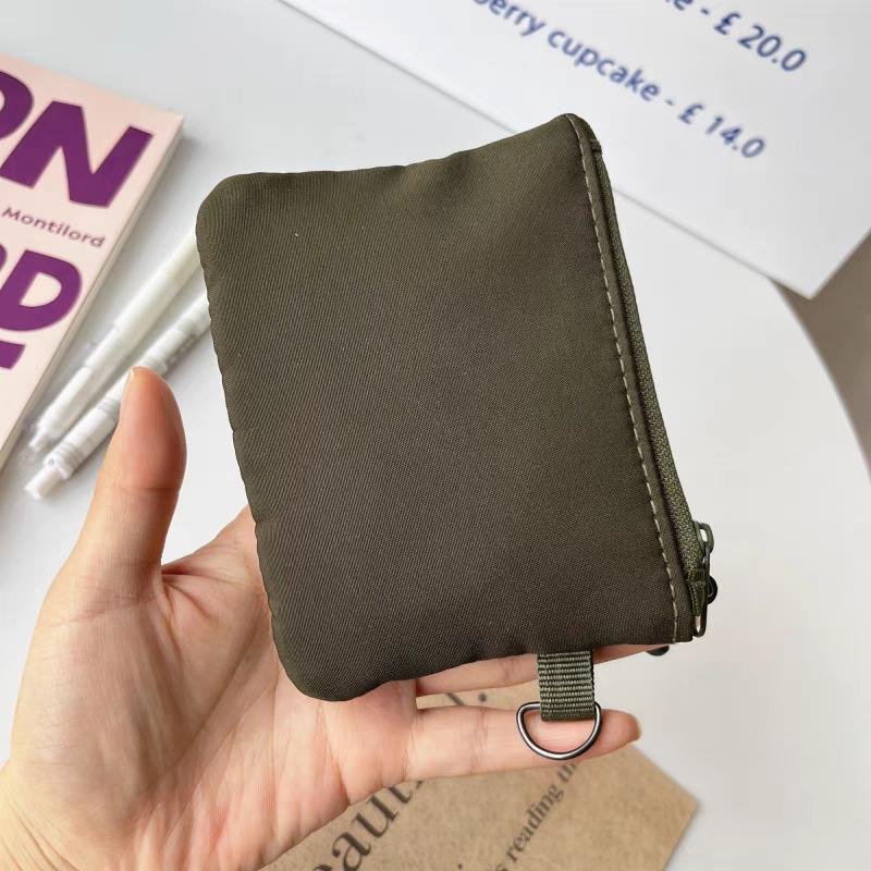 Double Zipper Mesh Earphone Protection Bag Coins Storage Keys Credit Card Holder Pouch Travel Wallet with Lanyard