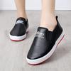 WTEMPO Women Faux Leather Casual Solid Color Soft Shoes Autumn Winter Large Size Warm Plush Slip-on Shoes