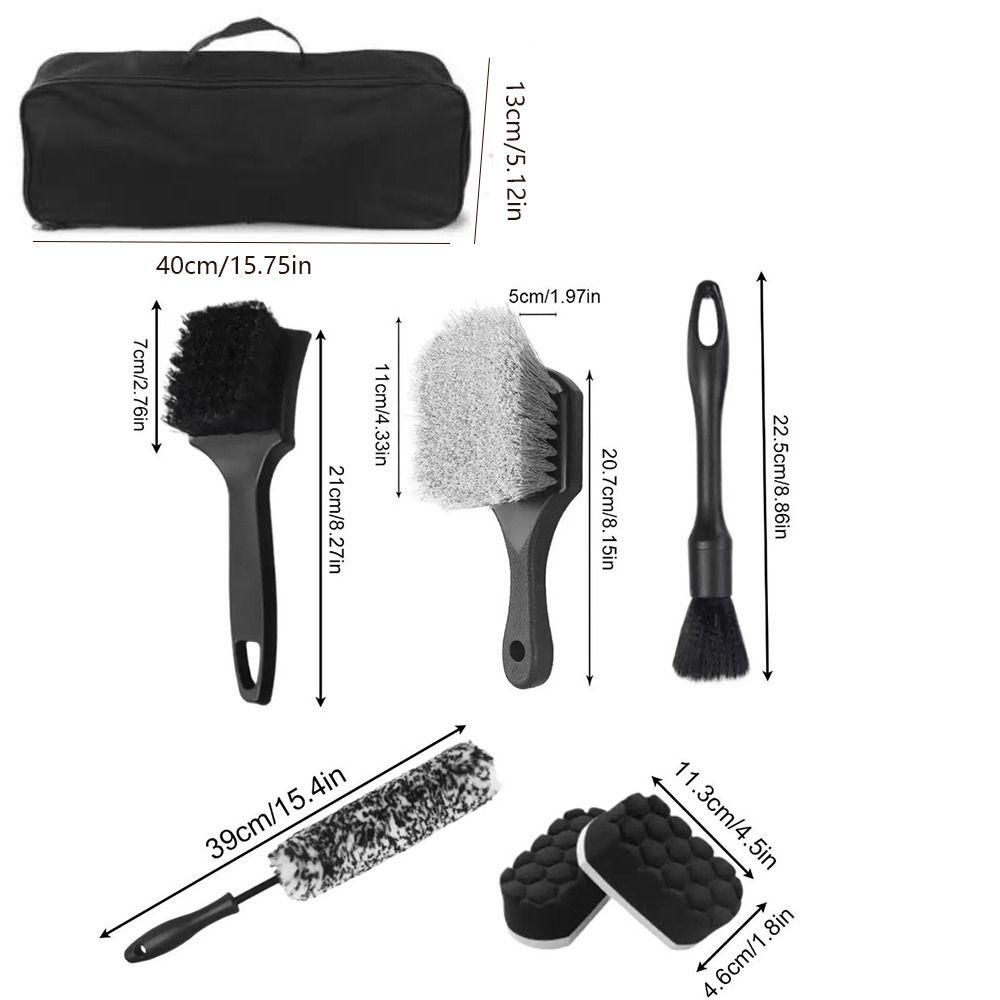 3/7 pcs Soft Car Wheel Brush Kit Non Abrasive Bristles Rim Washing Brush  For Road Trip Travel Truck