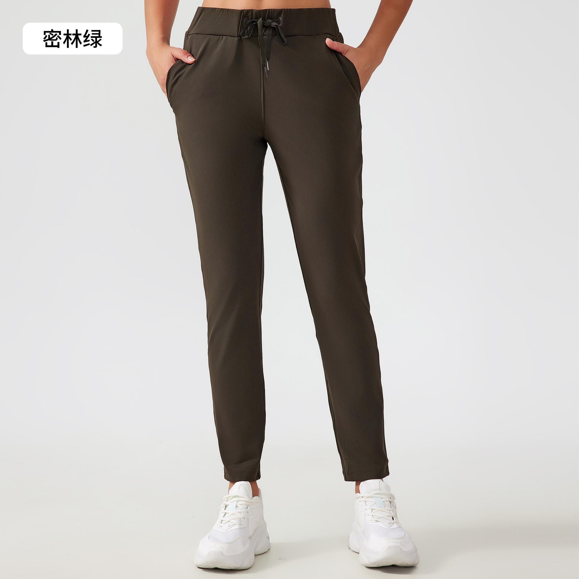 

Летние новые универсальные нюдовые свободные брюки для йоги женские эластичные со шнурком прямые повседневные спортивные фитнес-одежда L 12 (140-75 kg) джунглях зеленый