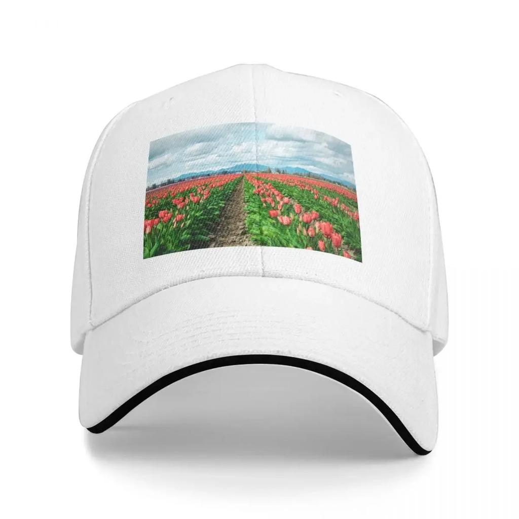 Field of Tulips Baseball Cap Rugby Cosplay Funny hats Uv Protection Solar Hat Womens Beach Outlet Unisexs
