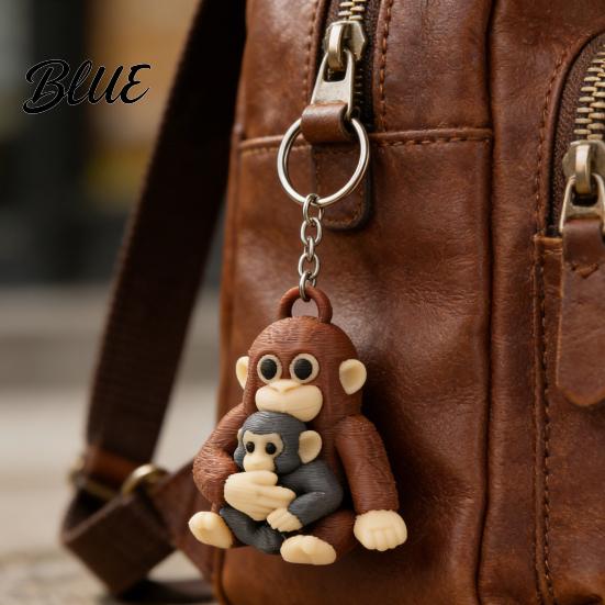 Langlebiger Affen-Schlüsselanhänger mit Plüschtier-Schlüsselanhänger 3D-gedrucktes Babyrucksack-Zubehör Hängender Niedlicher Tier-Taschenanhänger für Schlüssel Geschenk