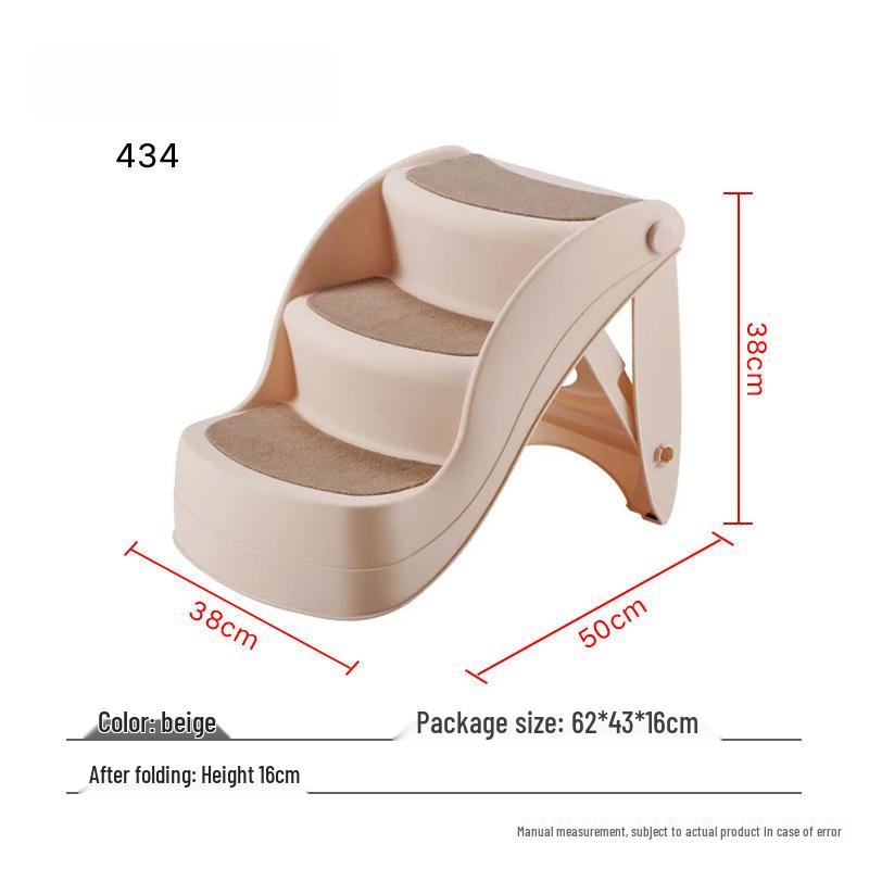 Foldable Pet Stairs: Non-slip Steps for Dogs & Cats - Ideal for Bedside, Sofa & Car