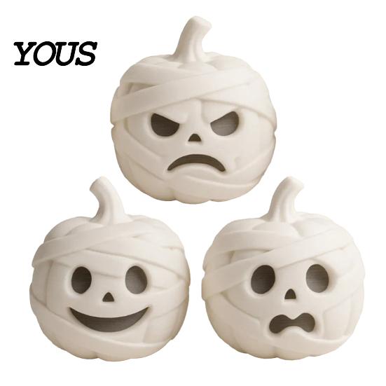 Exquisite Halloween Desktop Decorations 3D Printed Mummy Pumpkin Skull Figurine for Decorations, Versatile Showcase Display Statues with Funny