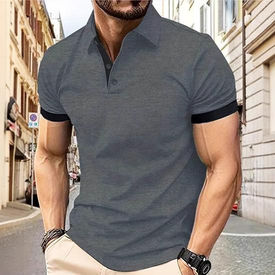 Frühlings- und Sommer-T-Shirt Herren Kurzarm Freizeit-Oberteil Mode-Poloshirt