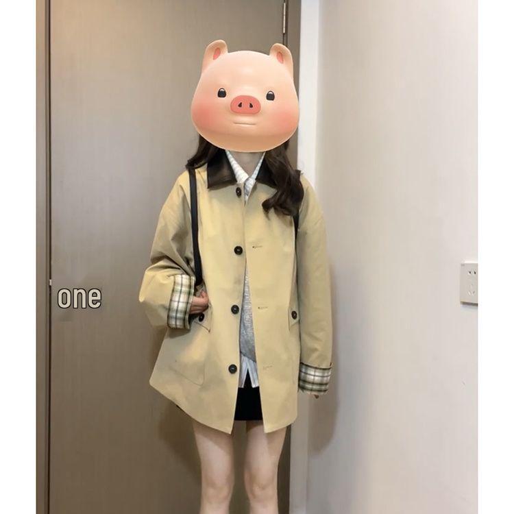 

Stylish Petite Korean Short Trench Coat - Autumn Japanese-Inspired Outerwear for Women S (Height 158-164cm, Weight 110 lbs and below)