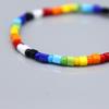 BONBEAU Smile Pendant Point Square Beads Bracelet Smile Charm Point Rainbow Square Bead Bracelet