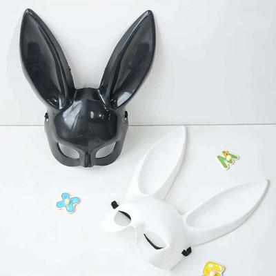 Schwarz Weiße Hasenmaske Halloween Party Dekoration Party Lange Ohren Hase Häschen Maske Kostüm Cosplay