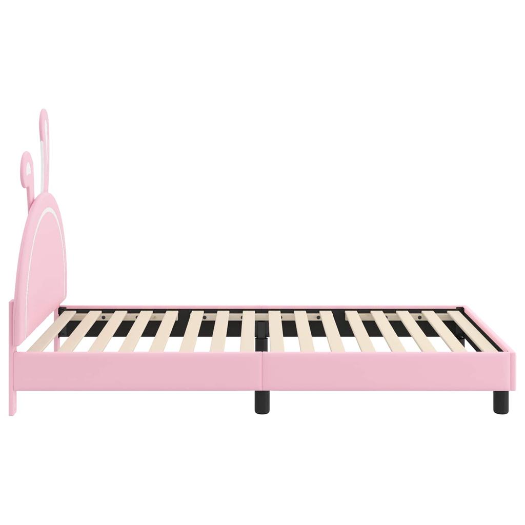 Kids Bed Frame with Headboard Pink 80 X 200 Cm PU