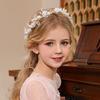 Spring Bohemian Girls Bridal Pearl Hair Headdress Flower Wreath Bride Garland Head Hoop Headbands Hair Jewelry Children Gifts