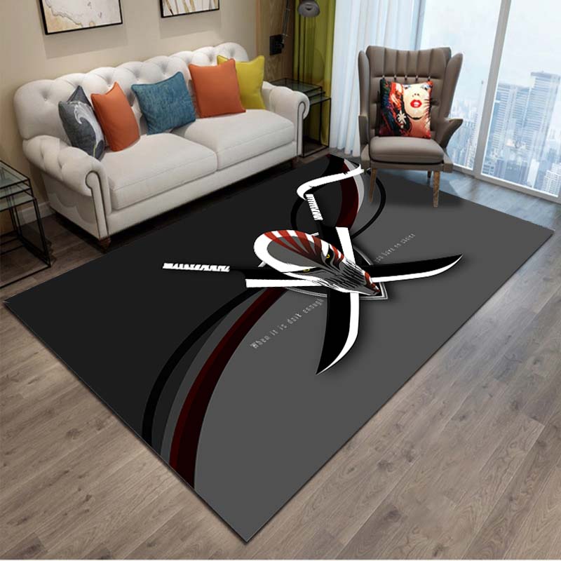 15 Größen Anime Bleach Cartoon Bereichsteppich Groß, Teppich für Wohnzimmer Schlafzimmer Sofa Fußmatte Dekoration, Kinder Spiel Rutschfeste Bodenmatte