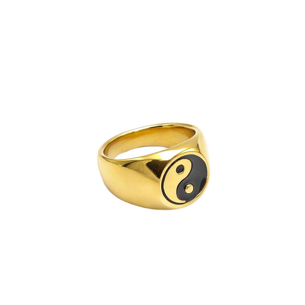 Eastern Bagua Tai Chi Stainless Steel Ring: Niche High-End Titanium Design