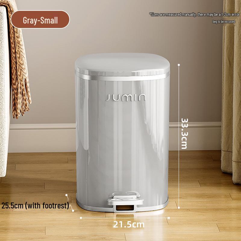 Elegant Large-Capacity Trash Can with Foot Pedal & Lid for Home Use: Kitchen, Living Room, Bedroom, Bathroom, Toilet. Plastic Bin & Paper Basket.