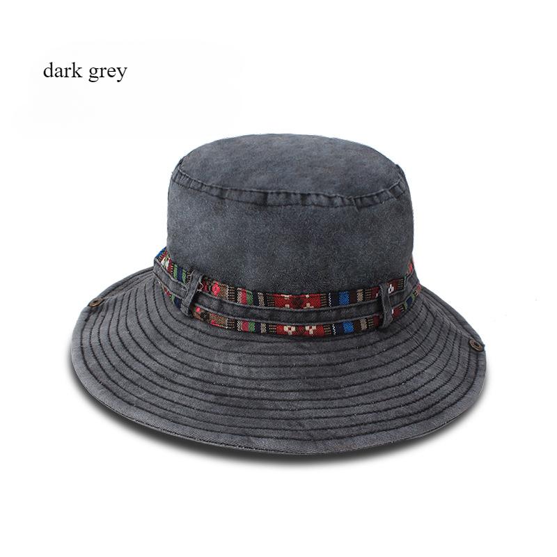 Spring and Summer Men's Bucket Hat Cotton Washed Foldable Shade Hats Casual Outdoor Camping Hat Hiking Hats