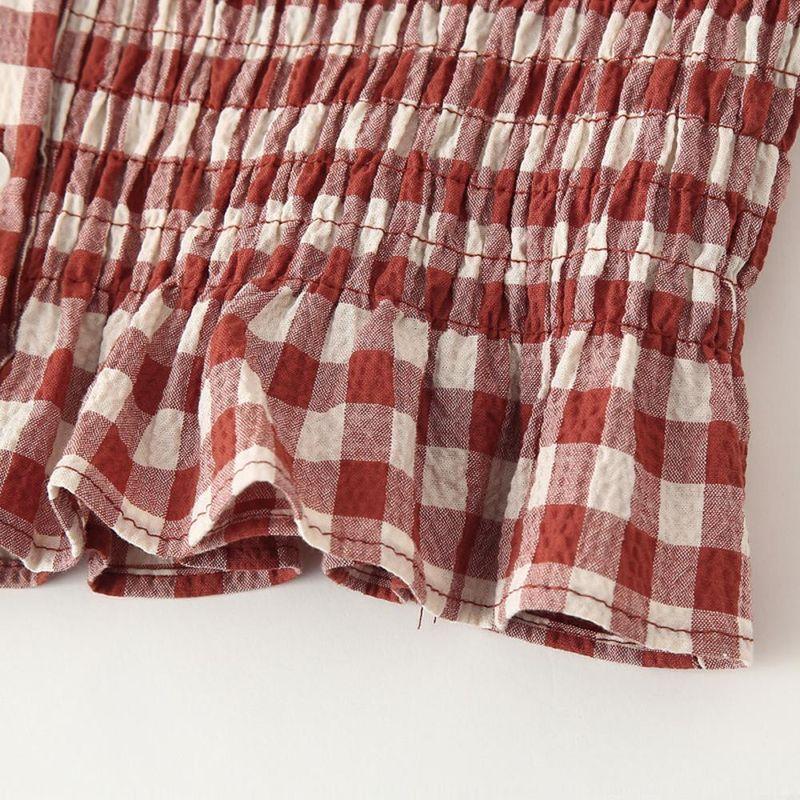 Kaslead New Arrival Women's Clothing Fashion Style Fashion Minimalist Plaid Short Top Skirt 4661078 3152417