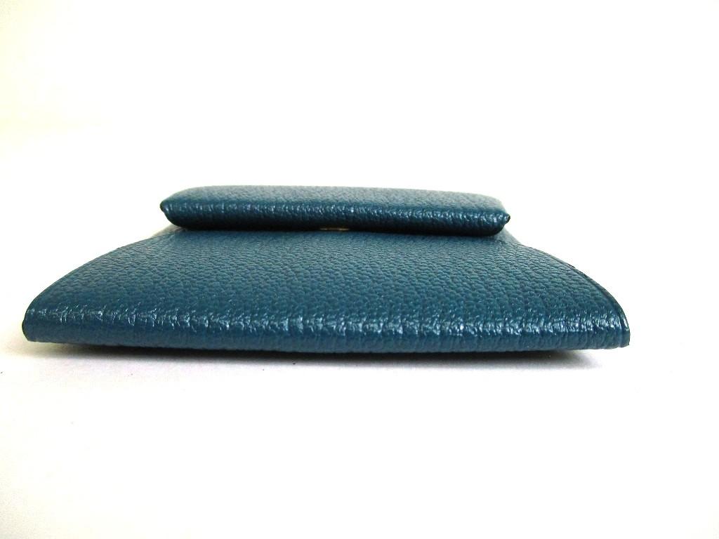 Authentic HERMES Vert Bosphore Chevre Myzore Leather Coin Purse Bastia #b274  Open box