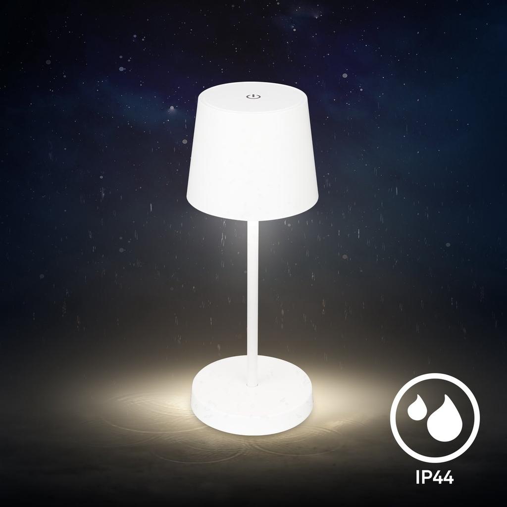 Lampka stołowa led bezprzewodowa ip44 biała ściemniacz nocna taras pokój