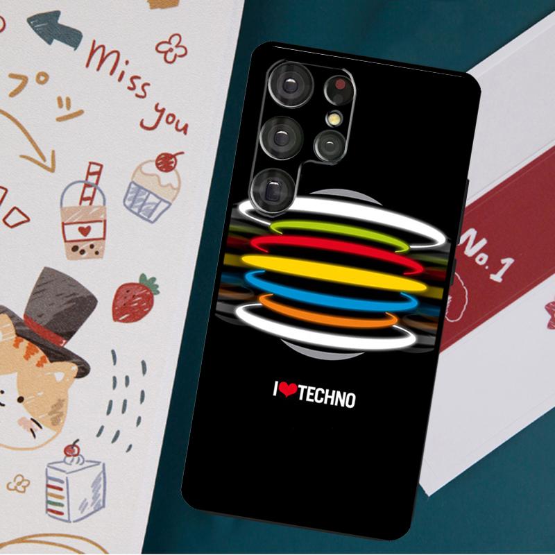 Techno Music Case For Samsung Galaxy S23 S21 S22 Ultra Plus S20 FE Note 20 Note 10 S8 S9 S10 Plus Cover