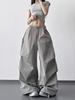 Frühjahr/Sommer 2026 High-Waist Weitbeinige Workwear-Hosen für große Frauen - Fließend, Figurschmeichelnd, Lässiges Design