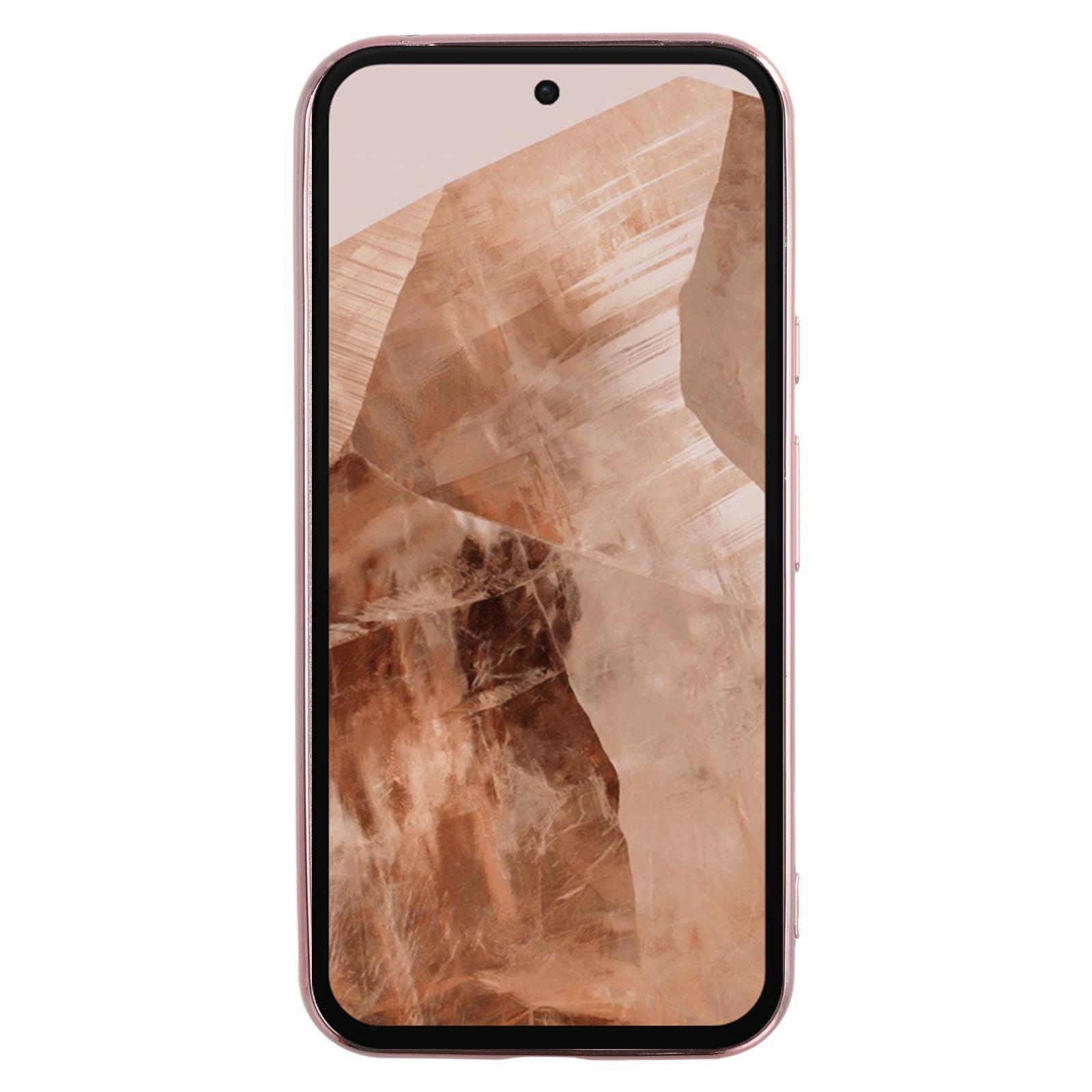 

For Google Pixel 8a Case Flower TPU Flexible Gradient Phone Cover Blue