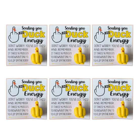 Middle Finger Duck Funny Duck Lucky Charm Gift with Encouraging Card Sending You Big Duck Energy Ornament Inspirational Gift for Friends Family