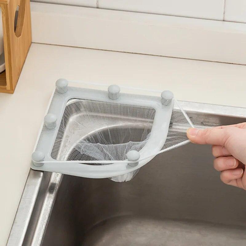 Triangle Rack Drainage Filter Garbage Bag Set Disposable Trash Strainer Mesh Bag Kitchen Sink Waste Drain Filter Bag