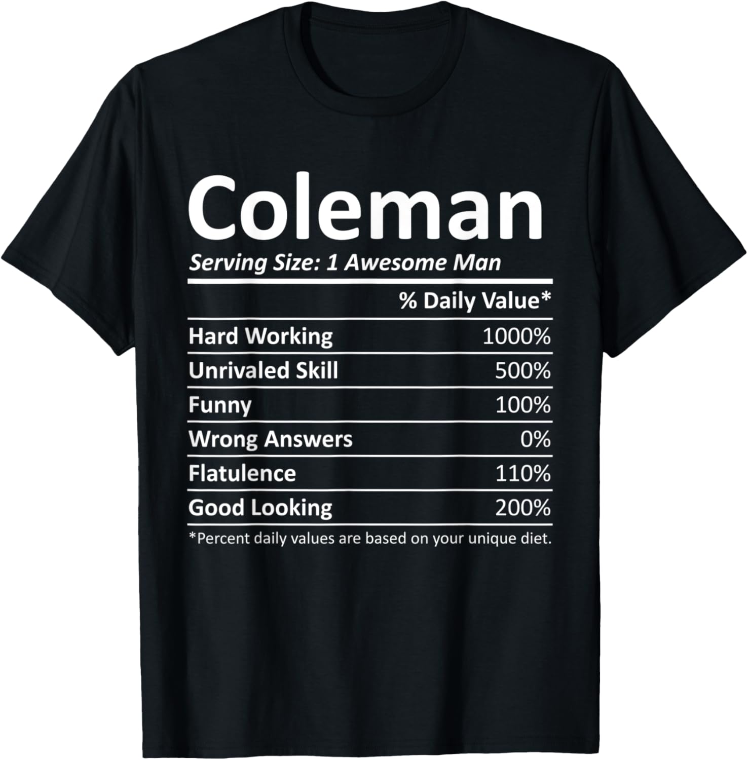 COLEMAN Nutrition Funny Birthday Personalized Name Gift Idea T-Shirt S разноцветный