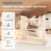 Yarn Holder Wood Crochet Yarn Holder Double Yarn Ball Holder with Nonslip Pads Easy Assembly Yarn Holder Stand for Crocheting