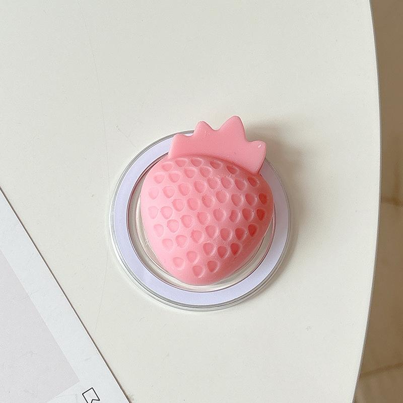 Wind Magnetic Suction Strawberry Mobile Phone Airbag Bracket, Retractable Back Sticker, Lazy Desktop Bracket, Watching Dramas And Chasing Dramas