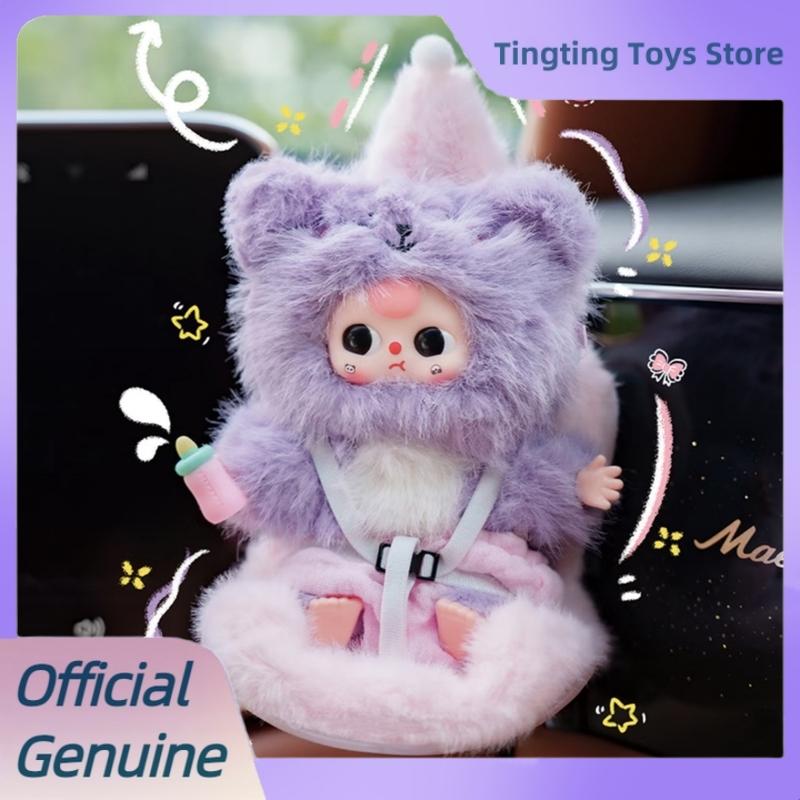 Echtes Baby Drei Fahrzeugmontiert Baby Serie Mystery Box Trendige Spielzeuge Auto Anhänger Blind Box Niedliche Vinyl Plüschpuppen Mädchengeschenk
