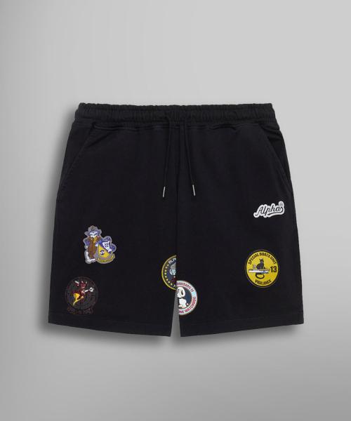 ALPHA INDUSTRIES Patched Jersey Shorts Black