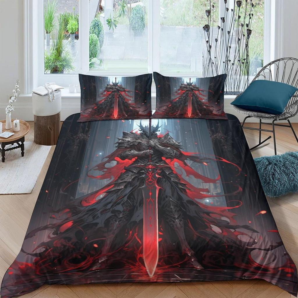 Devil Duvet Covers for Teens Adults Queen Size Quilt Covers Lightweight Down Room Decor 2 Pillowcases 1 Duvet Cover No Comforter