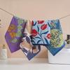 34x40cm Hand Towel Set of 4, Floral Pattern Kitchen Towel 4-Layer Cotton Gauze Pure Cotton Dish Cloth Quick Dry Decorative Tea Towel Home Restaurant