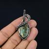 Copper Seraphinite Pendant, 999 Copper Wire Wrapped Gemstone Jewelry, Handmade Pendant, For Thanksgiving