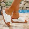 2025 Summer New Plus Size Women’s Open Toe Slippers Outdoor Hollow Platform Wedges Sandals for Comfortable Daily Casual Slippers