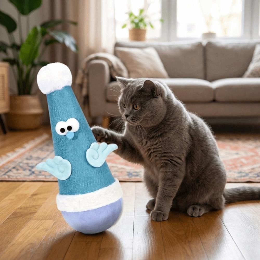 Bite-resistant Cat Tumbler Wobbler Toy Cartoon Self-Balancing Cat Toy  Teeth Cleaning