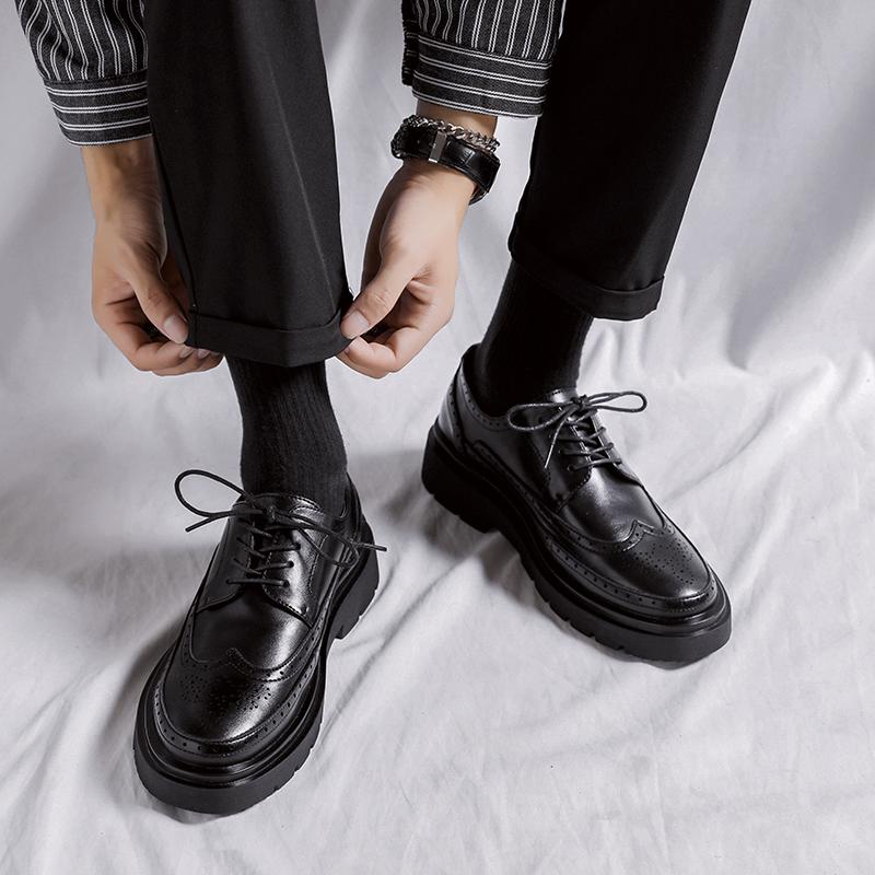 Fashion Spring Derby Officially Leisure Men's Casual Shoes Breathable Fashion Male Oxfords Formal Dress Footwear Handmade Business Shoes