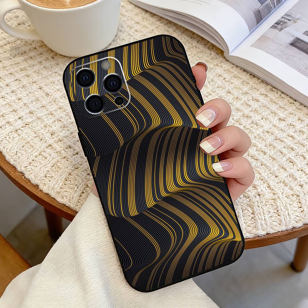 Modern Art Wave Phone Case Silicone Soft For IPhone 17 16 15 14 13 12 11 X XR Plus Pro Max Plus