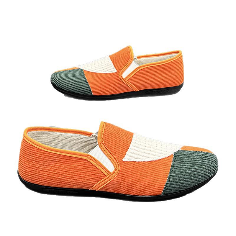 Men's Lightweight Breathable Loafers - Casual Slip-On Color Block Flats