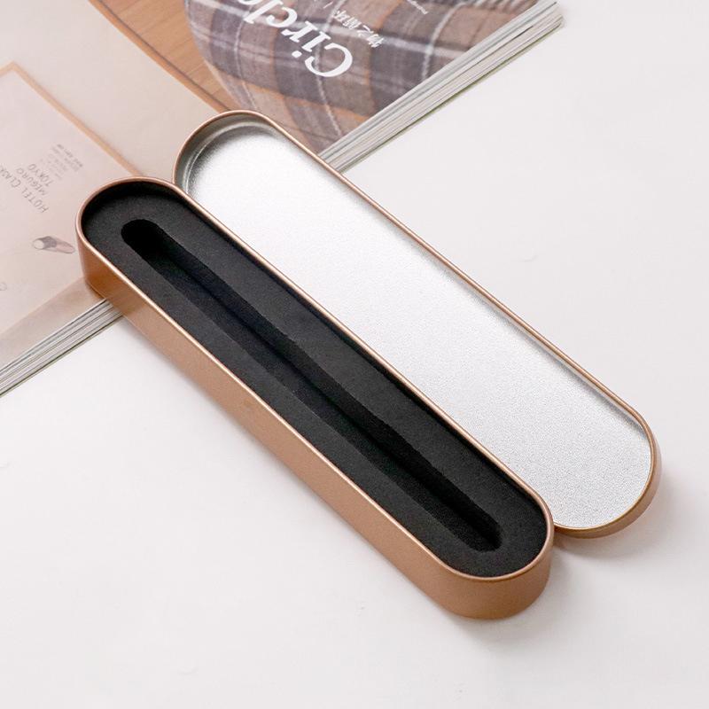 17X2Cm Black Metal Pen Box High Quality Protection Box For Fountain Pen Pencils Stationery Gift Box Office School Supplies