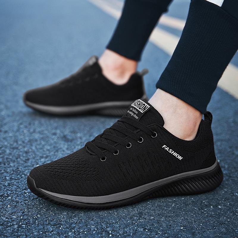 Large Size Men's Shoes Sports Lightweight Student Fly-woven Mesh Shoes Trend Casual Korean Version Fashion Autumn Running Shoes