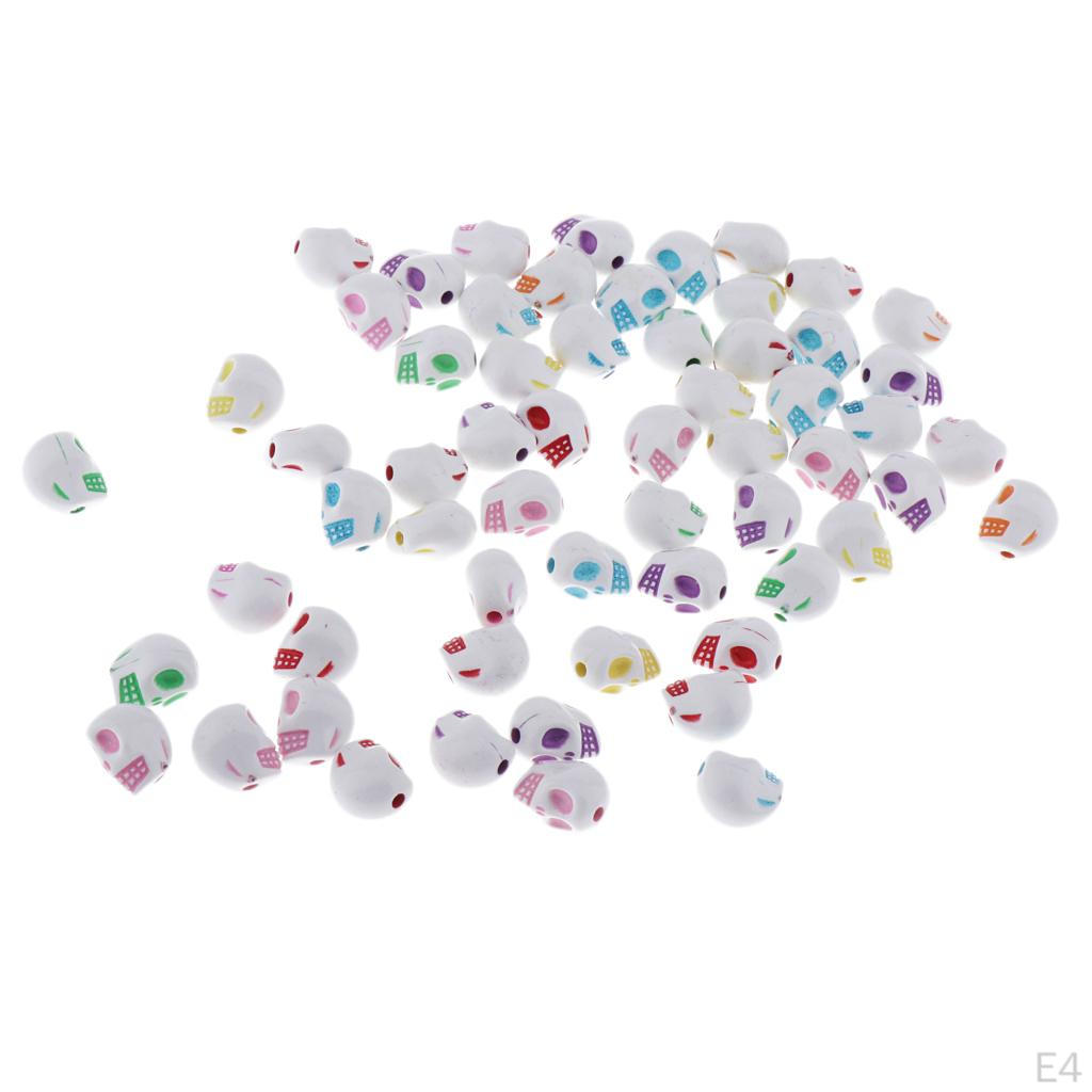 100 PCS 13mm Skull Spacer Beads for Jewelry Making Supplies in Bulk Finding