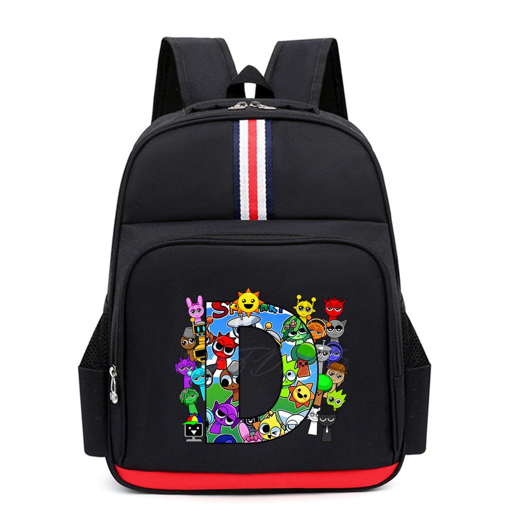 New School Style Primary School Students Large-capacity Schoolbag, Letter Printing Cartoon Trend Children's Versatile Backpack