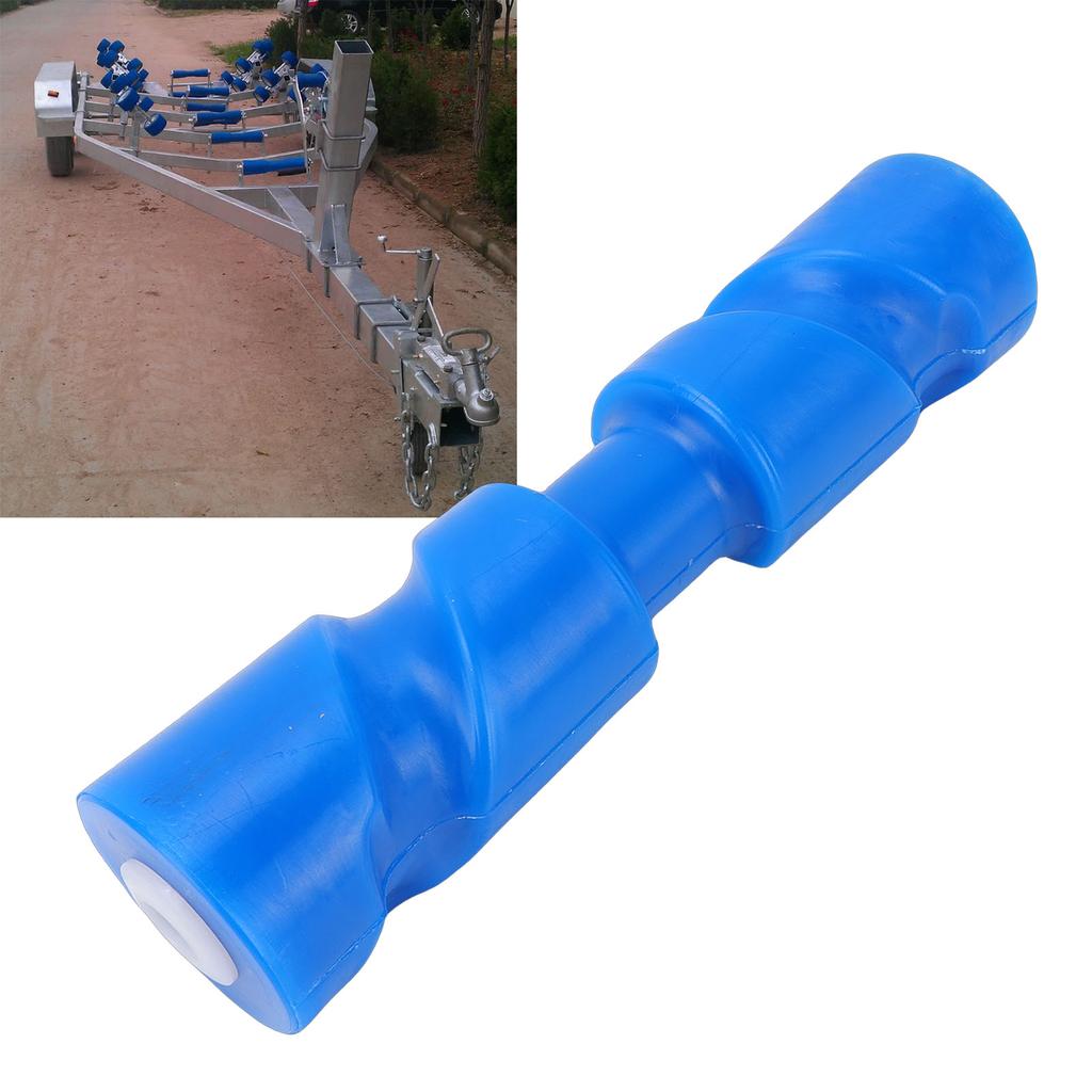 Self Centering Keel Roller, 12in Blue PU Boat Trailer Roller with Abrasion Proof Trailer Keel Roller for Boat Trailer 5Celsius8in Axle Bracket