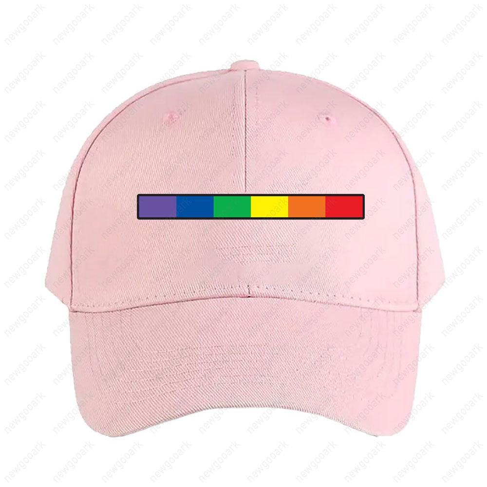 Subtle Rainbow Gay Pride Flag Strip Subtle Minimalist Pride Cap Women Unisex Adult Adjustable Printed Baseball Caps Trucker Cap