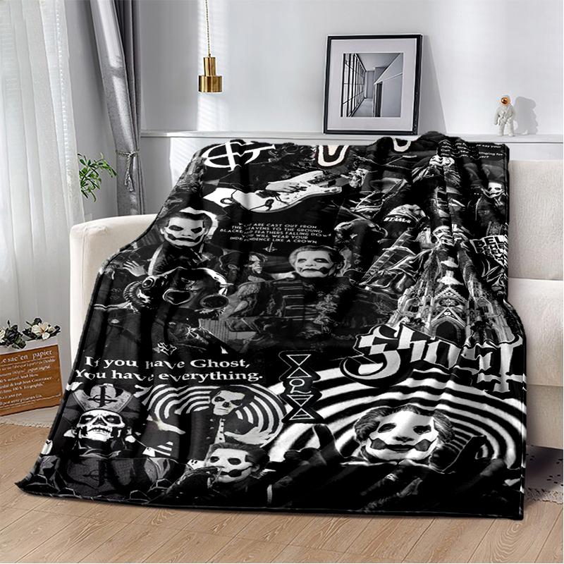 29 Stil Ghost Band Papa Emeritus Heavy Metal Dunkel Weiche Plüschdecke, Flanell Überwurfdecke für Wohnzimmer Schlafzimmer Bett Sofa