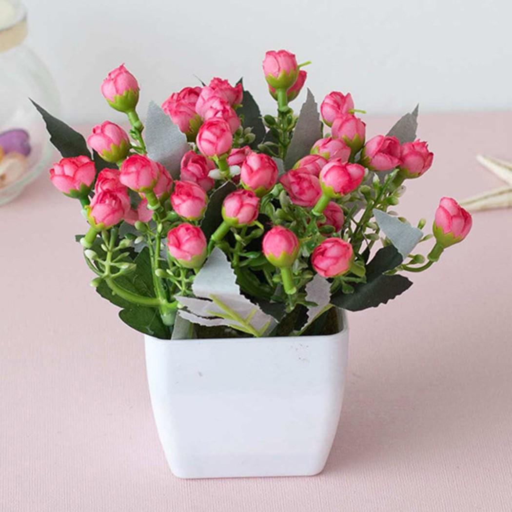 

Цветочный бонсай настольный сад для дома в горшке как живой для офиса горшечный реалистичный розовый