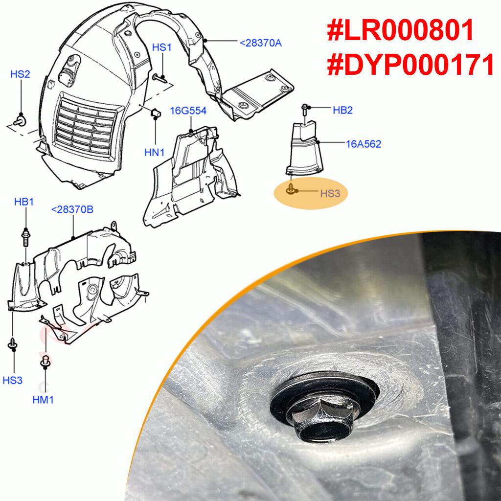 10x For Range Rover 2002-2012 Freelander 2 LR2 Engine Undertray M6 Bolts Screws Splash Shield Guard Bumper Fender Liner Clips
